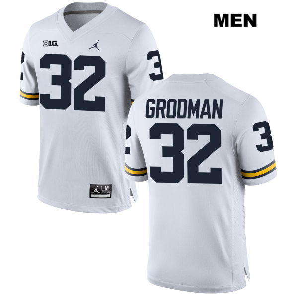 Men's NCAA Michigan Wolverines Louis Grodman #32 White Jordan Brand Authentic Stitched Football College Jersey UO25C45GP
